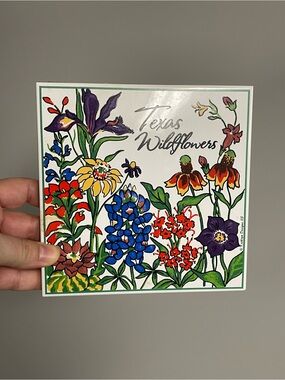 Texas Wildflowers Ceramic Trivet Art Kathryn Designs Hand crafted